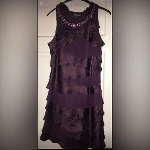 Sleeveless purple tiered dress